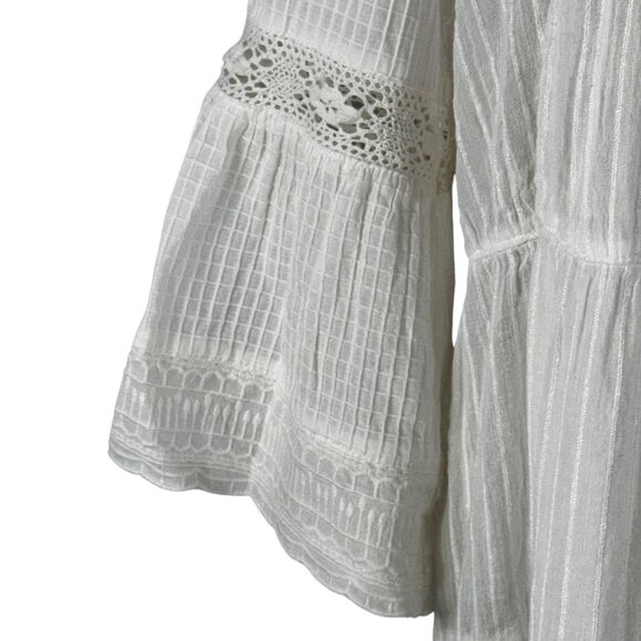 Like new! DOTTI White Cotton Boho Shabby Chic Swim Coverup Size Medium - Picture 9 of 13